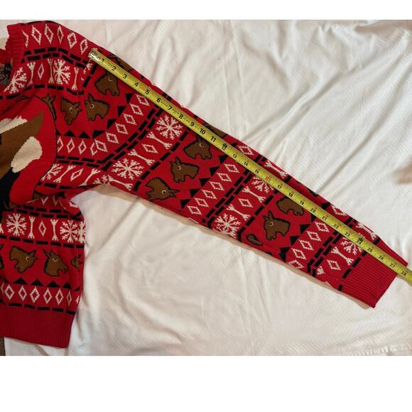 Alex Stevens Ugly Christmas Sweater brown horse holiday party L - Picture 7 of 9